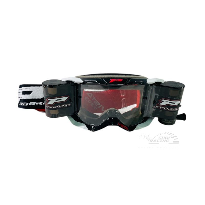 progrip roll off goggles PROGRIP VISTA MASK WITH ROLL OFF XXL LIMITED EDITION BLACK AND WHITE – My Racing Shop