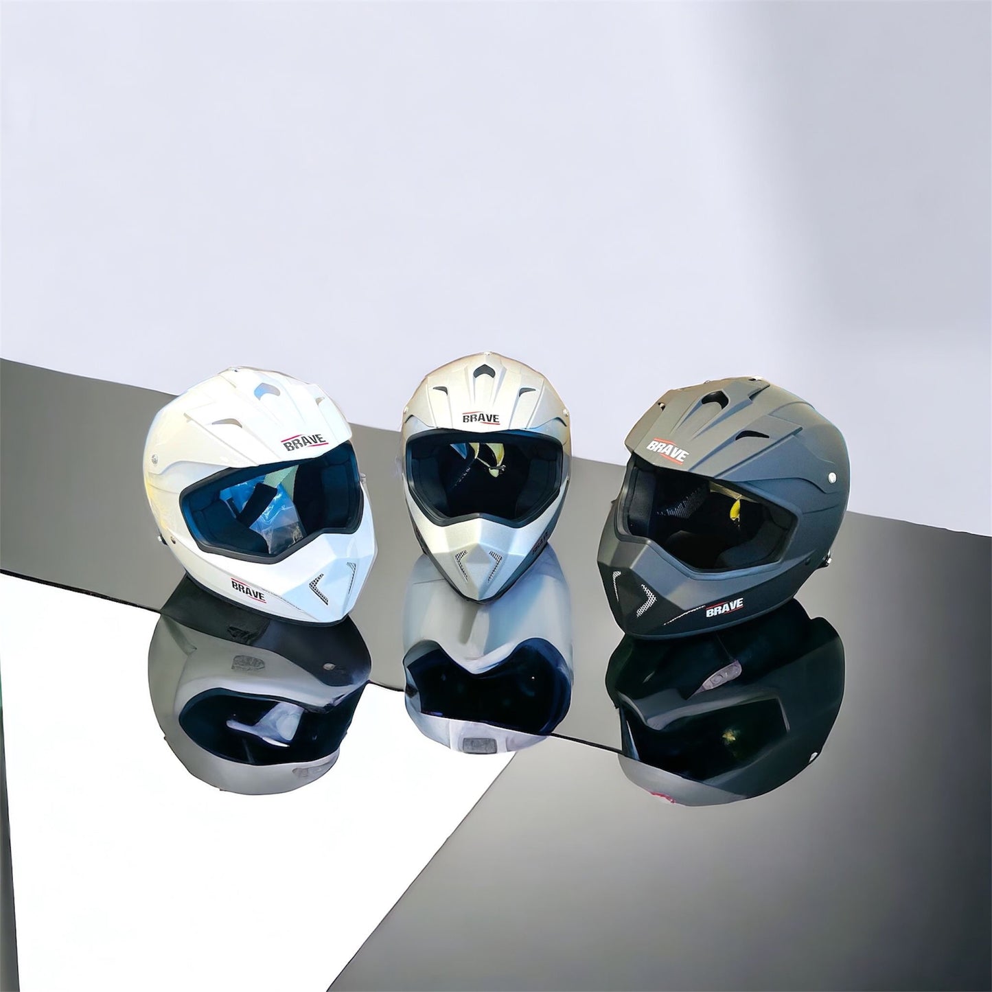 FIA APPROVED BRAVE HELMET, GLOSSY WHITE COLOR
