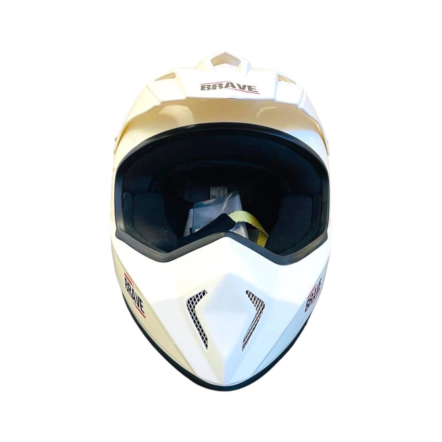 FIA APPROVED BRAVE HELMET, GLOSSY WHITE COLOR