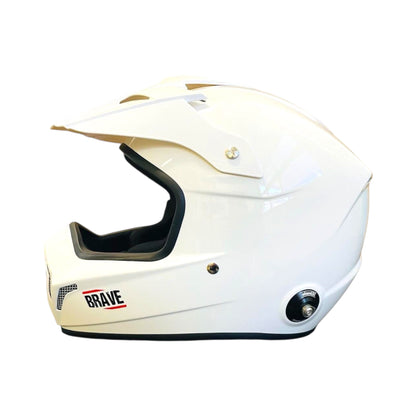 FIA APPROVED BRAVE HELMET, GLOSSY WHITE COLOR
