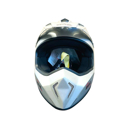 FIA APPROVED BRAVE HELMET, METALLIC GREY COLOR