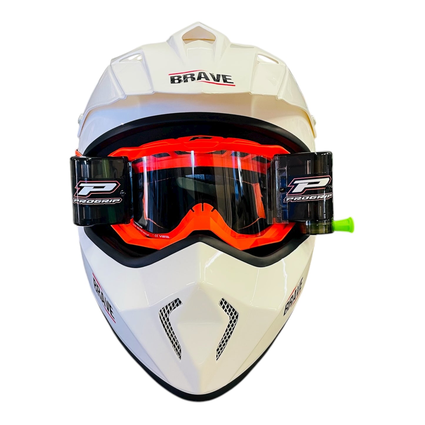 MASCHERA PROGRIP VISION GO CON ROLL OFF ARANCIO FLUO MATT