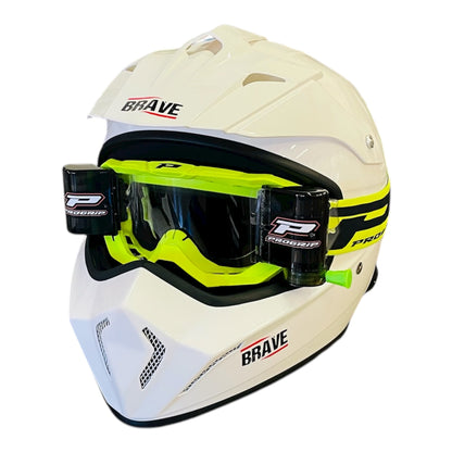 MASCHERA PROGRIP VISION GO CON ROLL OFF GIALLO FLUO MATT